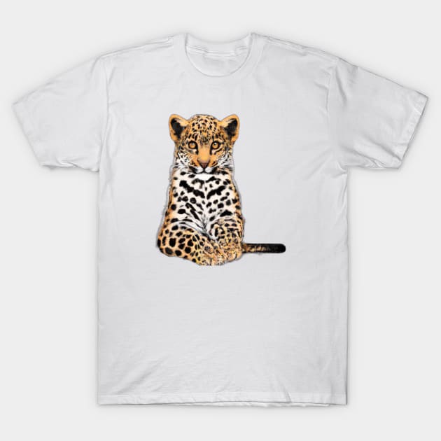 Cute Leopard Drawing T-Shirt by Play Zoo